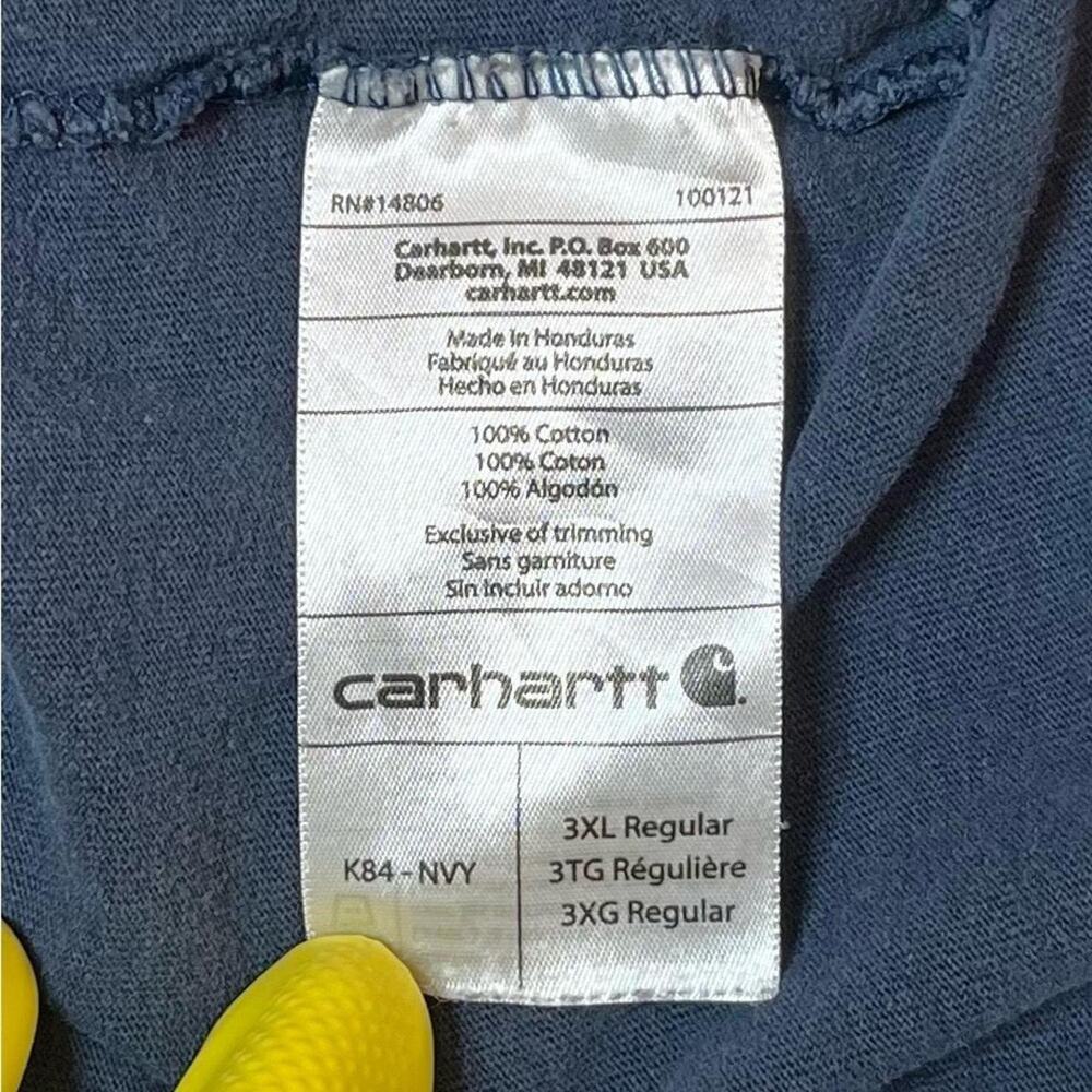 Carhartt Navy Blue Pocket Henley T-Shirt 3XL Original Fit - Picture 4 of 8